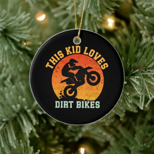 Kids Funny Dirt Bike Ceramic Tree Decoration (Tree)