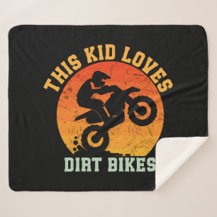 Kids Funny Dirt Bike Sherpa Blanket