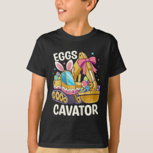 Kids Funny Easter Shirt Eggs Cavator Easter Basket