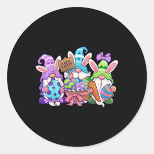 Kids Funny Easter Shirt Happy Easter Gnomes Easter Classic Round Sticker