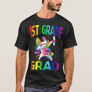 Kids Funny Graduation 1st Grade Grad Unicorn T-Shirt