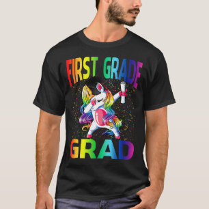 Kids Funny Graduation First Grade Grad Unicorn T-Shirt