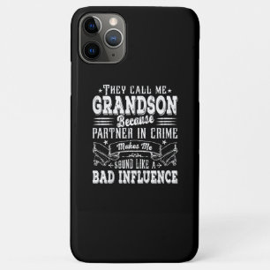 Kids Funny Grandson Dad Bad Influence Fathers Day Case-Mate iPhone Case
