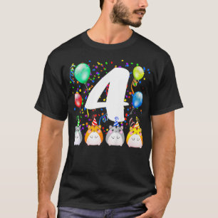 Kids Funny Hamster Guinea Pig 4th Birthday 4 Year T-Shirt