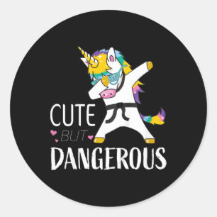 Kids Funny Karate Shirts For Girls Cute Taekwondo  Classic Round Sticker