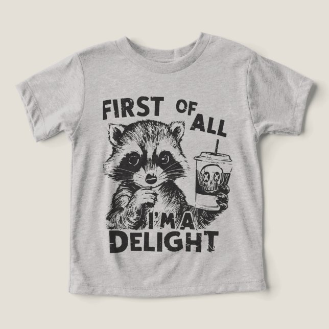 Kids Funny Racoon T-Shirt (Design Front)