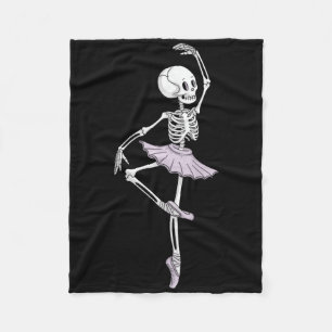 Kids Funny Skeleton Dancing Ballet Lovers Spooky H Fleece Blanket