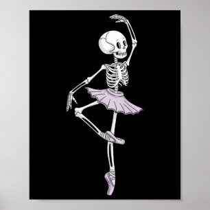 Kids Funny Skeleton Dancing Ballet Lovers Spooky H Poster