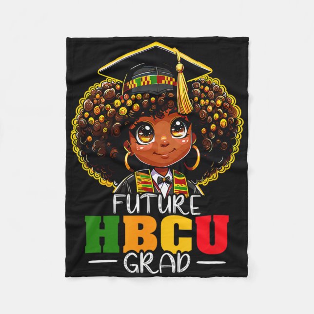 Kids Future Hbcu Grad Afro Black History Month  Fleece Blanket (Front)