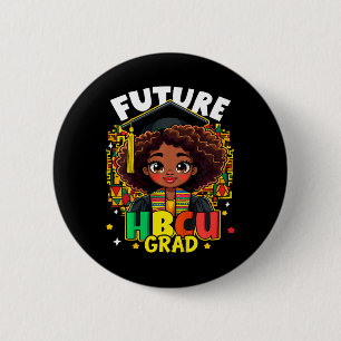Kids Future Hbcu Grad Black Girl Kids Afro Black H 6 Cm Round Badge