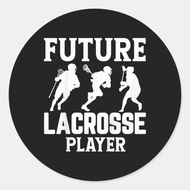 Kids Future Lacrosse Player Kids  Classic Round Sticker (Front)