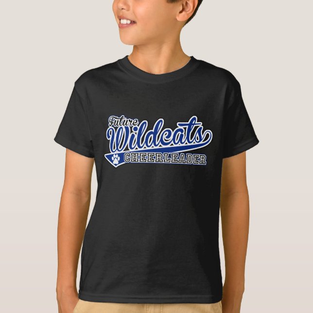 KIDS FUTURE Wildcats Cheerleader SS Black Tee (Front)