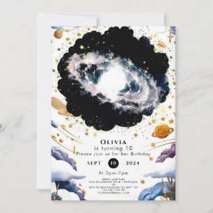 Kids Galactic Space Birthday Invitation