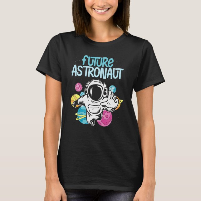 Kids Galaxy Universe Science Planets Future Astron T-Shirt (Front)