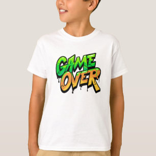 Kids Game Over Funny Gamer – Graffiti Drip Design T-Shirt