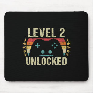 Kids Gaming Vintage 2nd Birthday Gift 2 Year Old B Mouse Pad