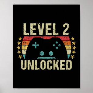 Kids Gaming Vintage 2nd Birthday Gift 2 Year Old B Poster