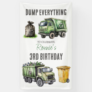 Kids Garbage Themed Birthday Party Banner
