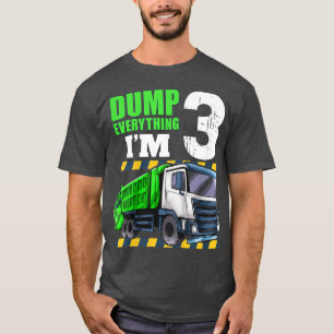 Kids Garbage Truck 3rd Birthday Boy 3 Year Old Thr T-Shirt