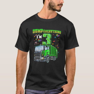 Kids Garbage Truck 3Rd Birthday Boys 3 Year Old Fi T-Shirt