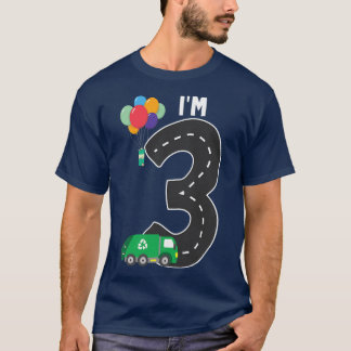 Kids Garbage Truck 3rd Birthday Boys Recycle Trash T-Shirt