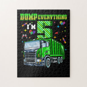 Kids Garbage Truck 5th Birthday Boys 5 Year Old Jigsaw Puzzle