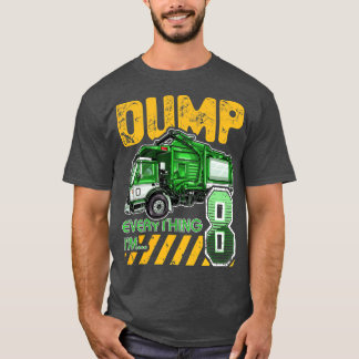 Kids Garbage Truck 8th Birthday 8 Years Old Birthd T-Shirt