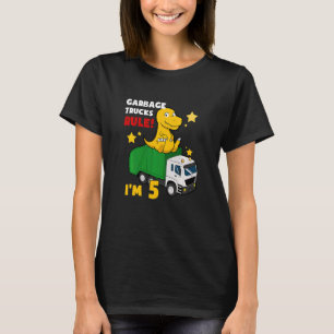 Kids Garbage Truck Birthday Dinosaur Dustcar I Am T-Shirt