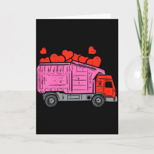 Kids Garbage Truck Hearts Toddler Boys Valentines  Card