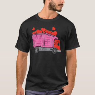 Kids Garbage Truck Hearts Toddler Boys Valentines T-Shirt