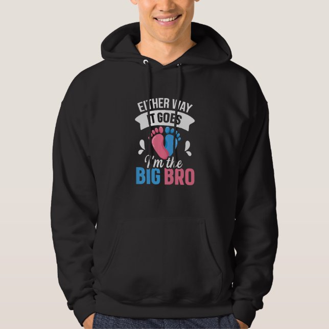 Kids Gender Reveal Siblings Quote for a Gender Rev Hoodie (Front)