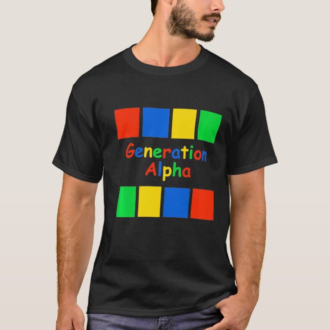 Kids Generation Alpha Coloured Blocks Premium  T-Shirt (Front)