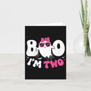 Kids Ghost Boo I'm Two 2nd Birthday Girl Halloween Card