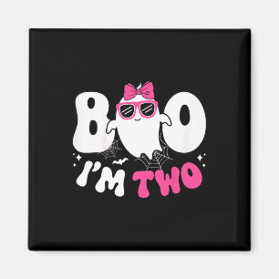 Kids Ghost Boo I'm Two 2nd Birthday Girl Halloween Magnet