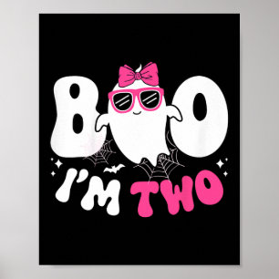 Kids Ghost Boo I'm Two 2nd Birthday Girl Halloween Poster