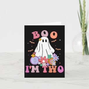Kids Ghost Boo I'm Two Yr 2nd Birthday Kids Hallow Card