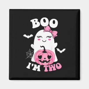 Kids Ghost Boo I'm Two Yr 2nd Birthday Kids Hallow Magnet