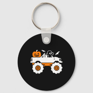 Kids Ghost Pumpkin Riding Monster Truck Lazy Hallo Key Ring