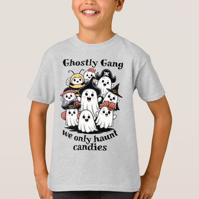 Kids' Ghostly Gang Shirt Cute Trick or Treat tops (Front)