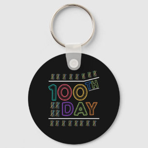 Kids Gift School Celebration 100th Day Of School  Key Ring