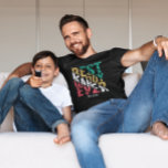 Kid's Gift To Father Modern Typography Best Daddy  T-Shirt<br><div class="desc">This is a perfect gift from a kid to a daddy for Father's Day. The design features four stripes of colours of grungy typography-BEST DADDY EVER- turquoise,  beige,  white,  and red.</div>