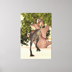 Kids Gigantoraptor Dinosaur Adventure Art Canvas Print