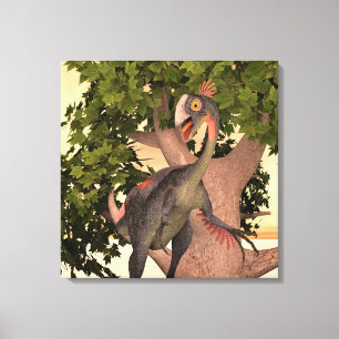 Kids Gigantoraptor Dinosaur Adventure Art Canvas Print