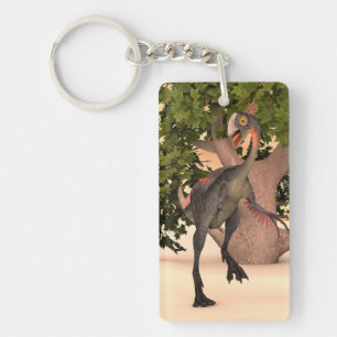 Kids Gigantoraptor Dinosaur Adventure Art Key Ring