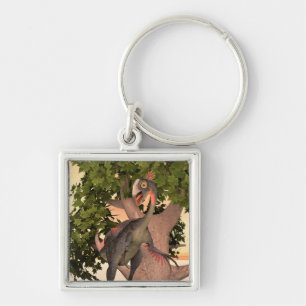 Kids Gigantoraptor Dinosaur Adventure Art Key Ring
