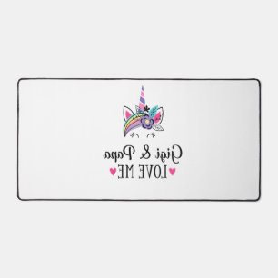 Kids Gigi and Papa Love Me Unicorn T-Shirt Desk Mat