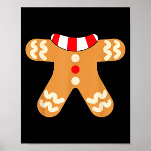 Kids Gingerbread Man Costume Matching Christmas Poster