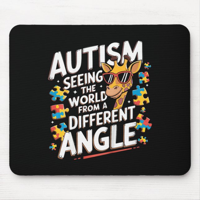 Kids Giraffe Autism Seeing World Different Angle A Mouse Pad (Front)