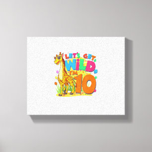 Kids Giraffe Birthday Party 10 Year Old Boy 10th B Canvas Print