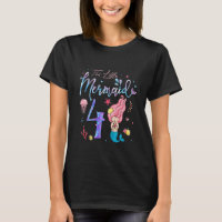 Kids Girls 4th Birthday Girl This Little Mermaid I